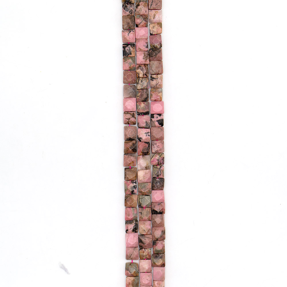 Фото товара родонит квадрат 10 мм с гранями