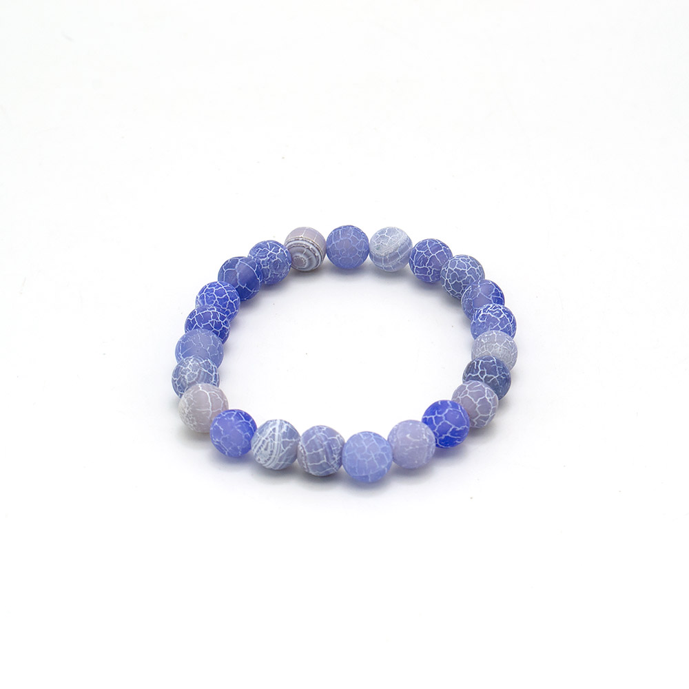 Фото товара браслет агат кракле цвет васильковый 8мм