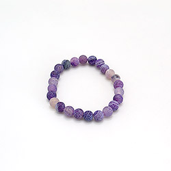 Фото товара браслет агат кракле матовый цвет тёмно-сиреневый 8мм