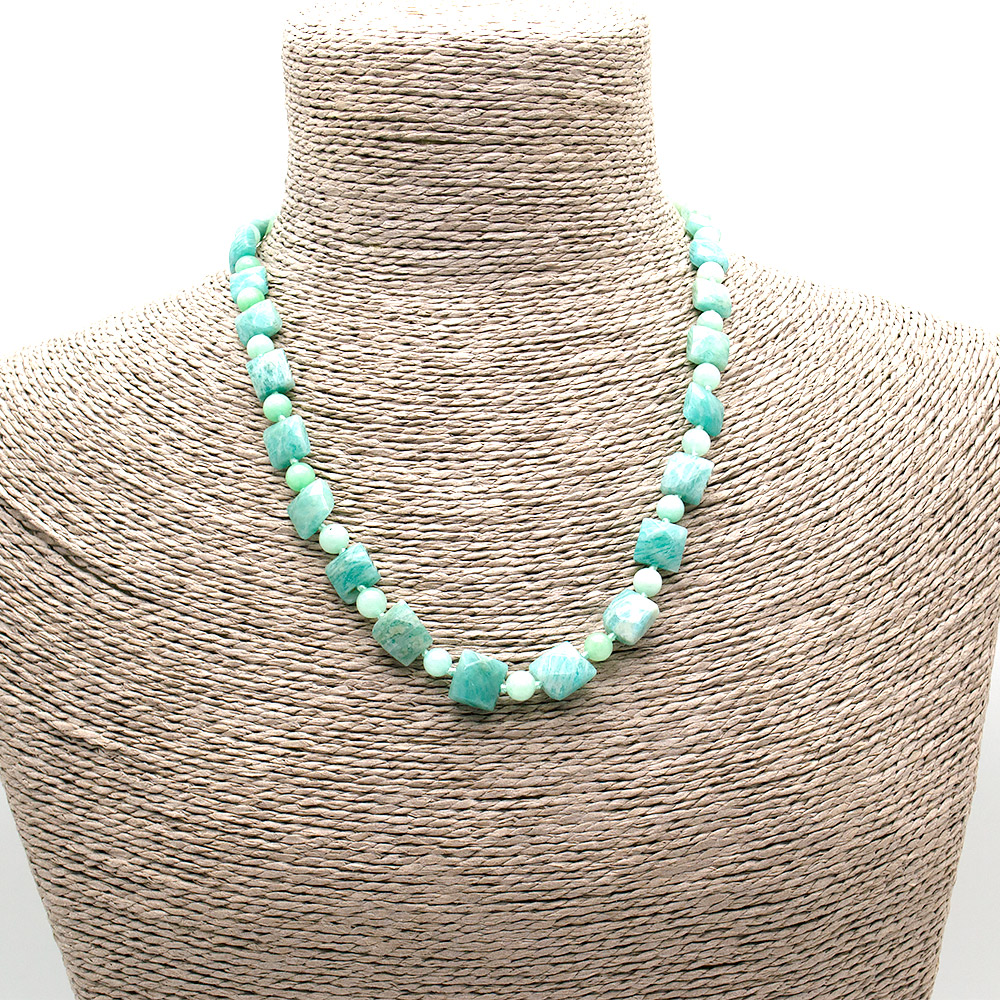 Фото товара бусы амазонит квадрат грань 10мм