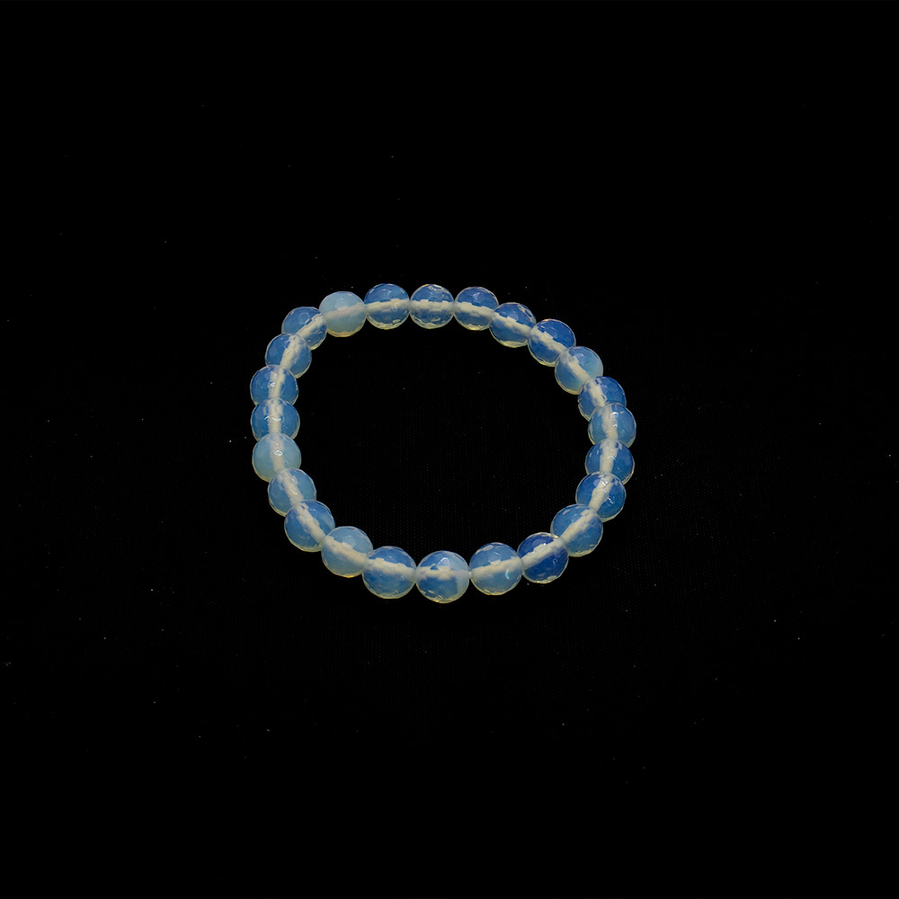 Фото товара браслет лунный камень имитация грань 8мм