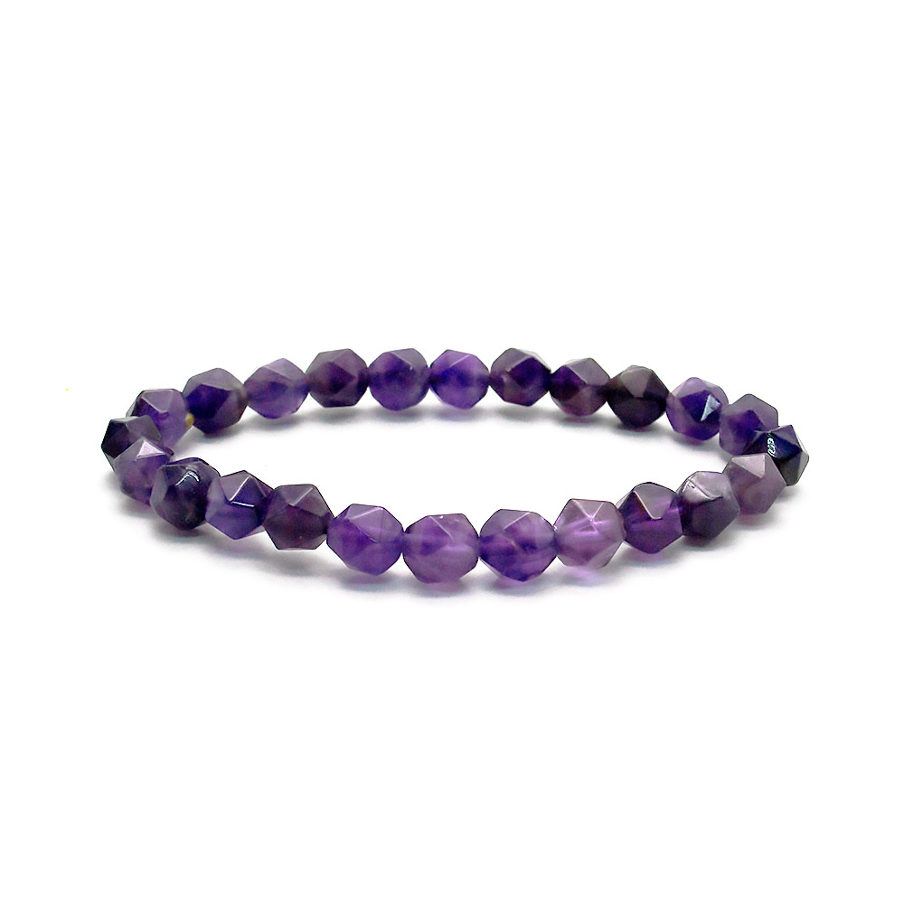 Браслет аметист светлый крупная грань 8мм