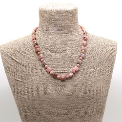 Бусы из родонита розового квадрат грань 10мм