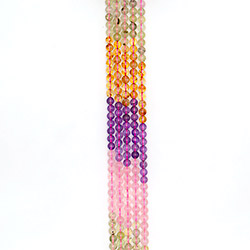 Цитрин,пренит,розовый кварц,аметист 6 мм