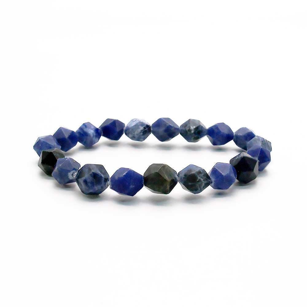 Браслет содалит темный крупная грань 10мм