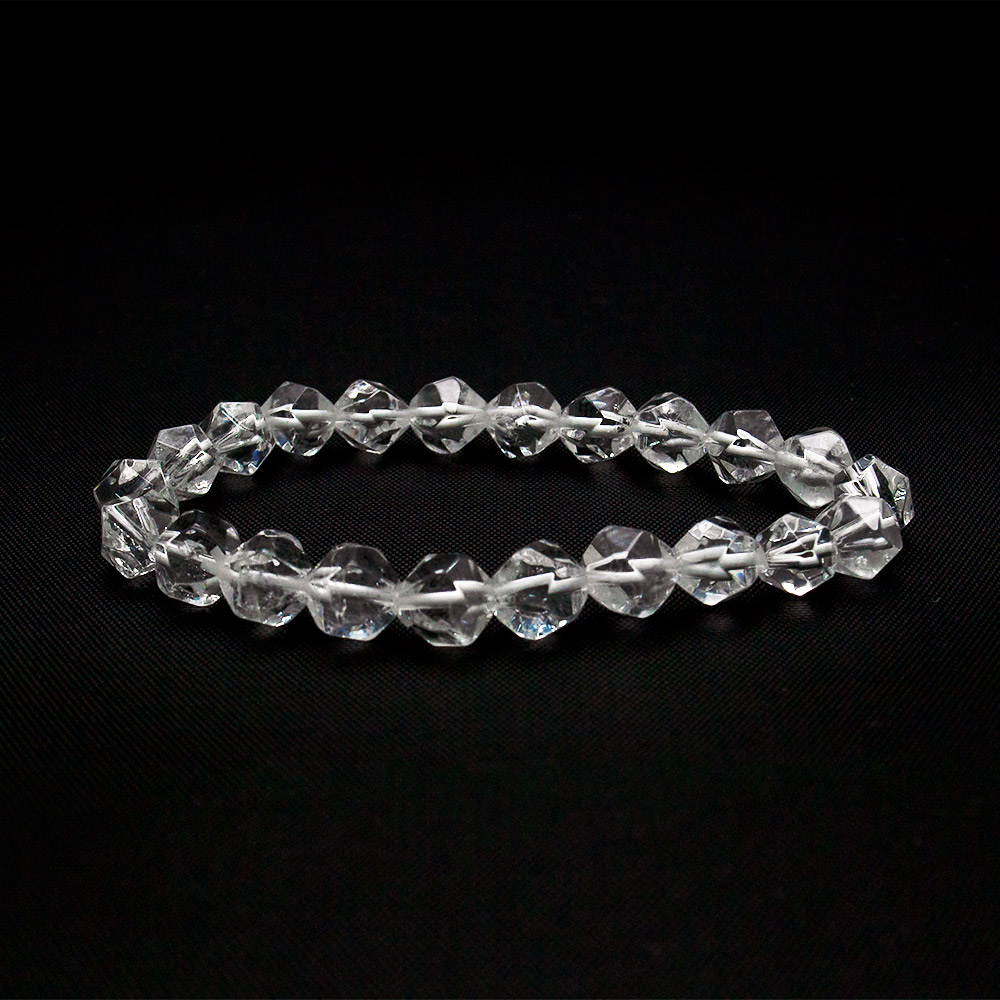 Фото товара браслет горный хрусталь 8мм крупная грань
