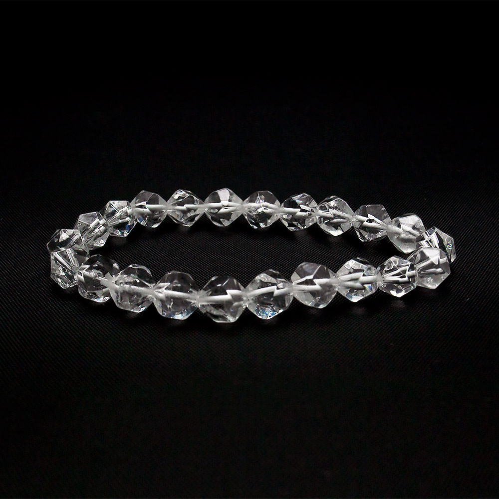 Браслет горный хрусталь 8мм крупная грань