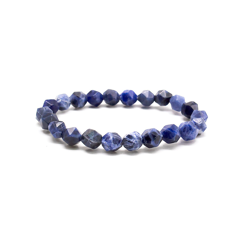 Браслет содалит тёмный крупная грань 8мм
