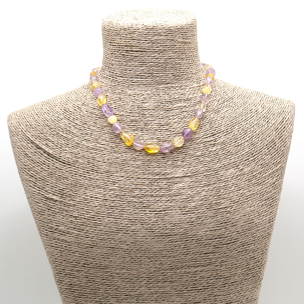 Фото товара бусы цитрин, аметист галтовка 10*8мм