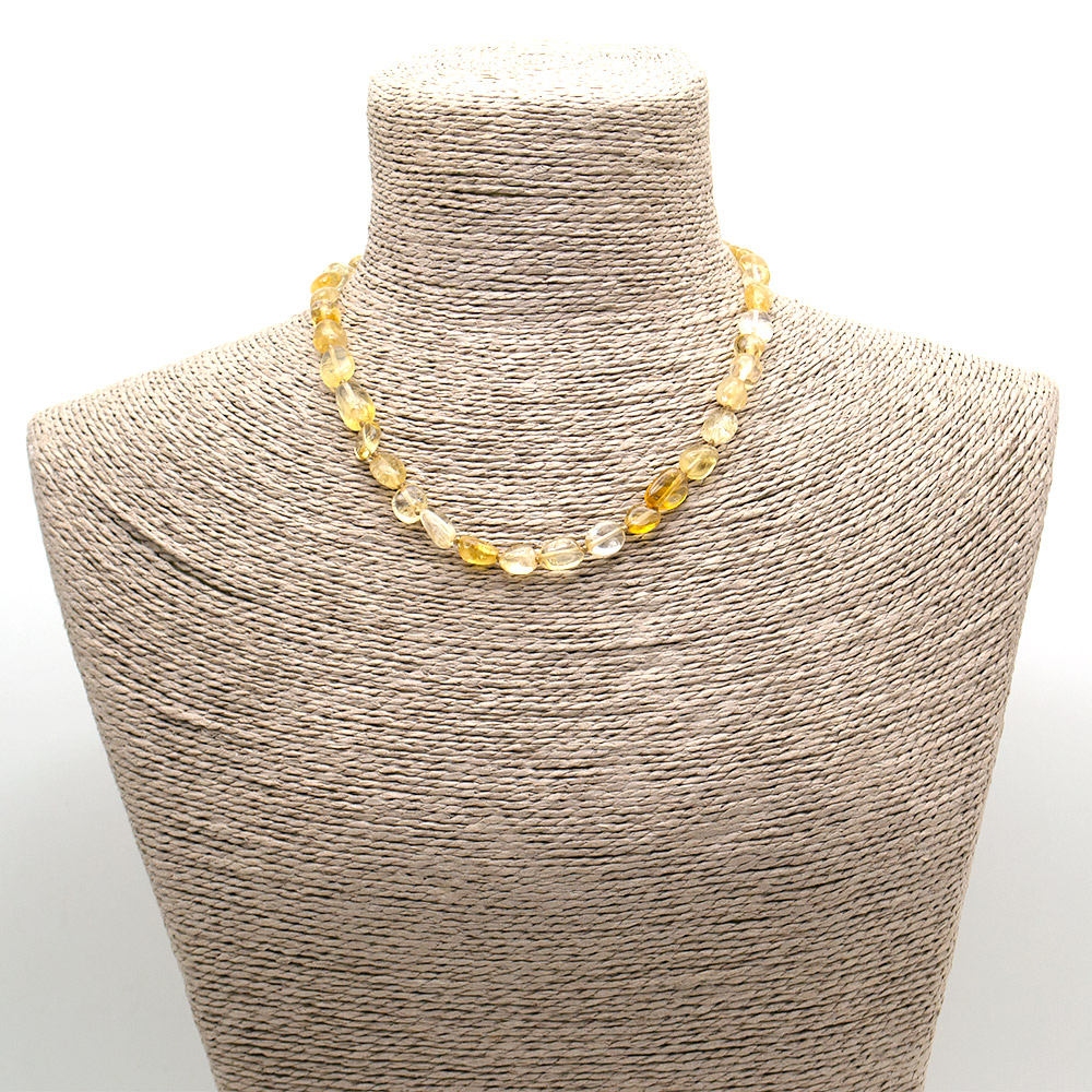 Фото товара бусы цитрин галтовка 10*8мм