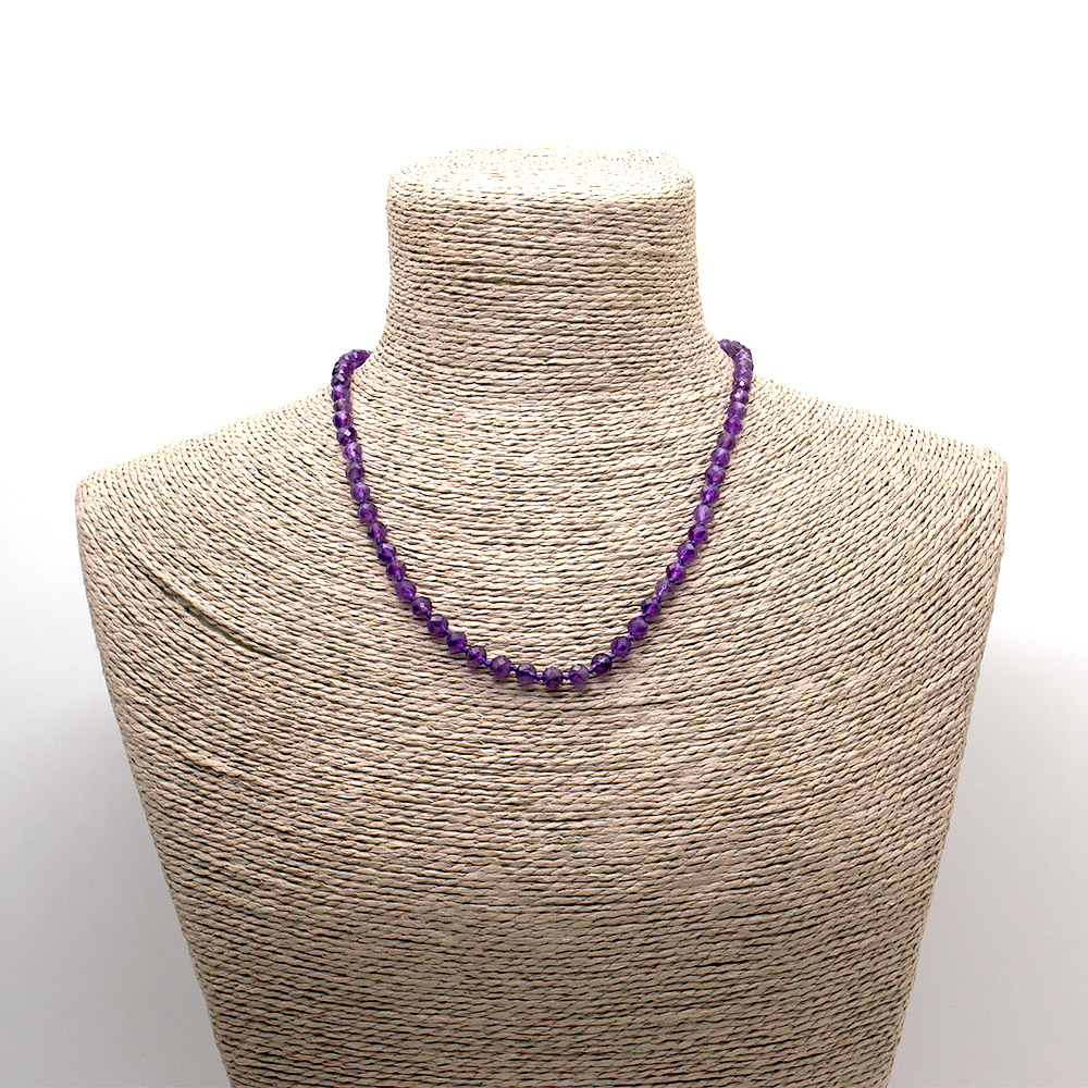 Фото товара бусы аметист грань люкс 6мм