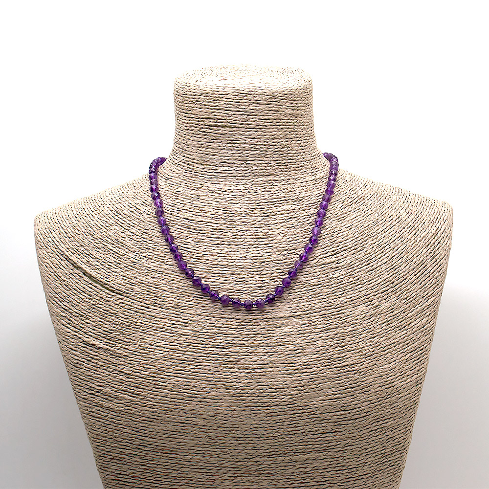 Бусы аметист грань люкс 6мм