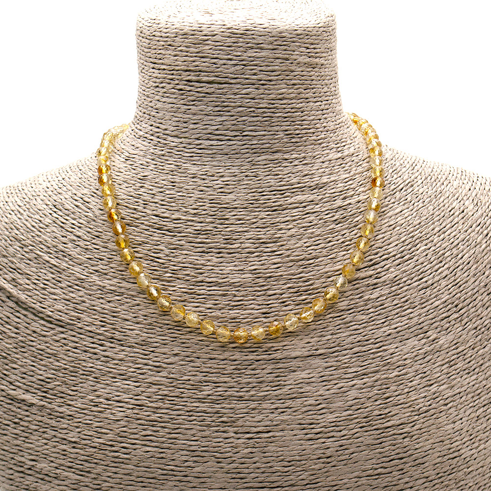 Фото товара бусы цитрин аа грань люкс 6мм