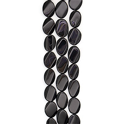 Фото товара агат таблетка цвет черно-коричневый овальная витая 20*30 мм