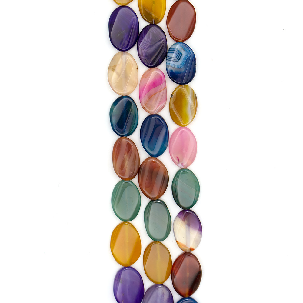Фото товара агат таблетка цвет микс овальная витая 20*30 мм