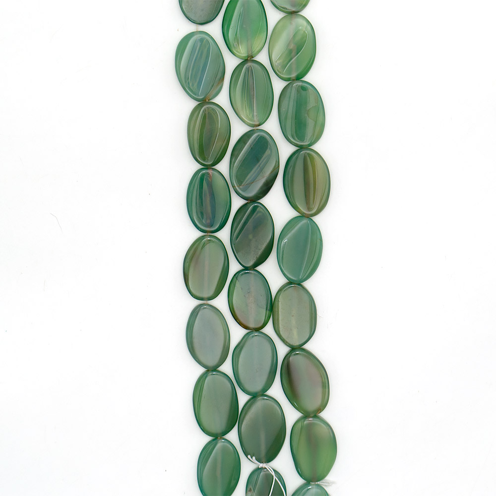 Фото товара агат таблетка цвет зеленый овальная витая 20*30мм