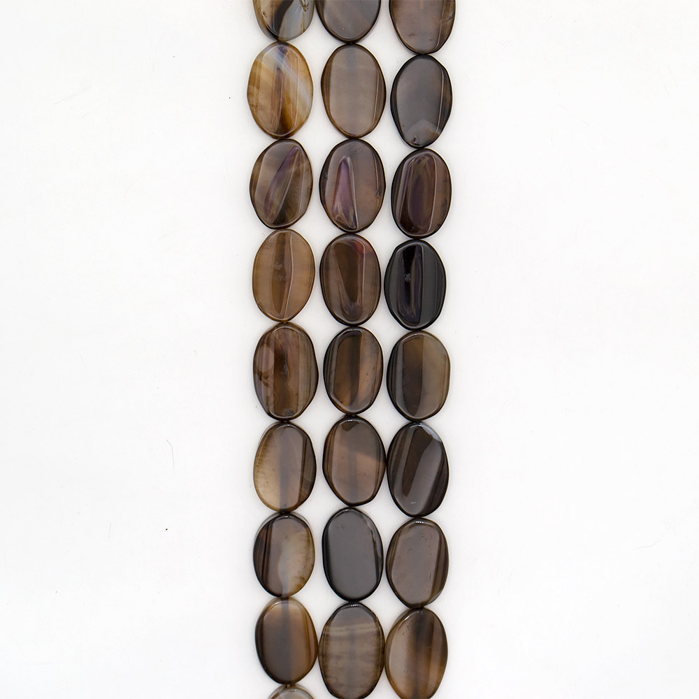 Фото товара агат таблетка цвет коричневый овальная витая 30*20 мм