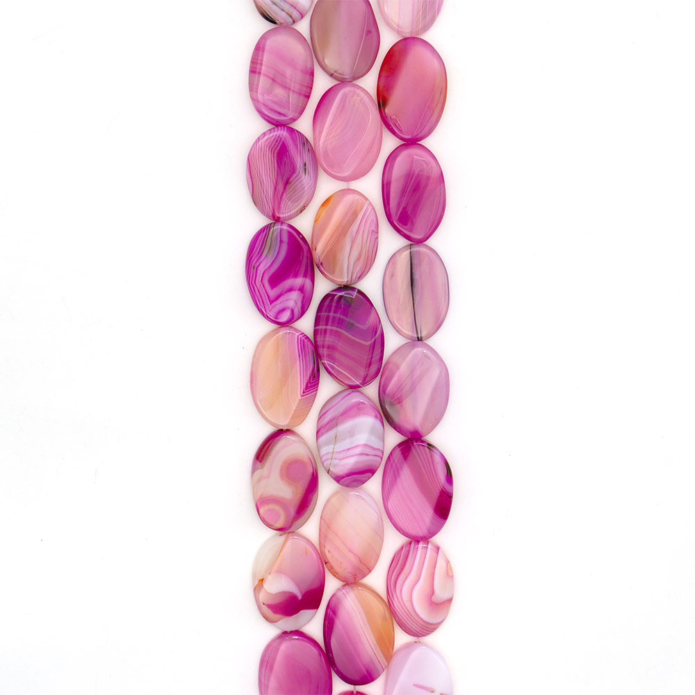 Фото товара агат таблетка цвет бледно-розовый овальная витая 30*20 мм