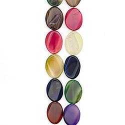 Агат таблетка цвет "Ассорти" овальная витая 30*40 мм