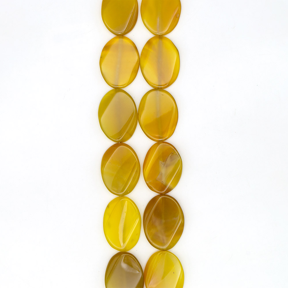 Фото товара агат таблетка цвет желтый овальная витая 30*40 мм