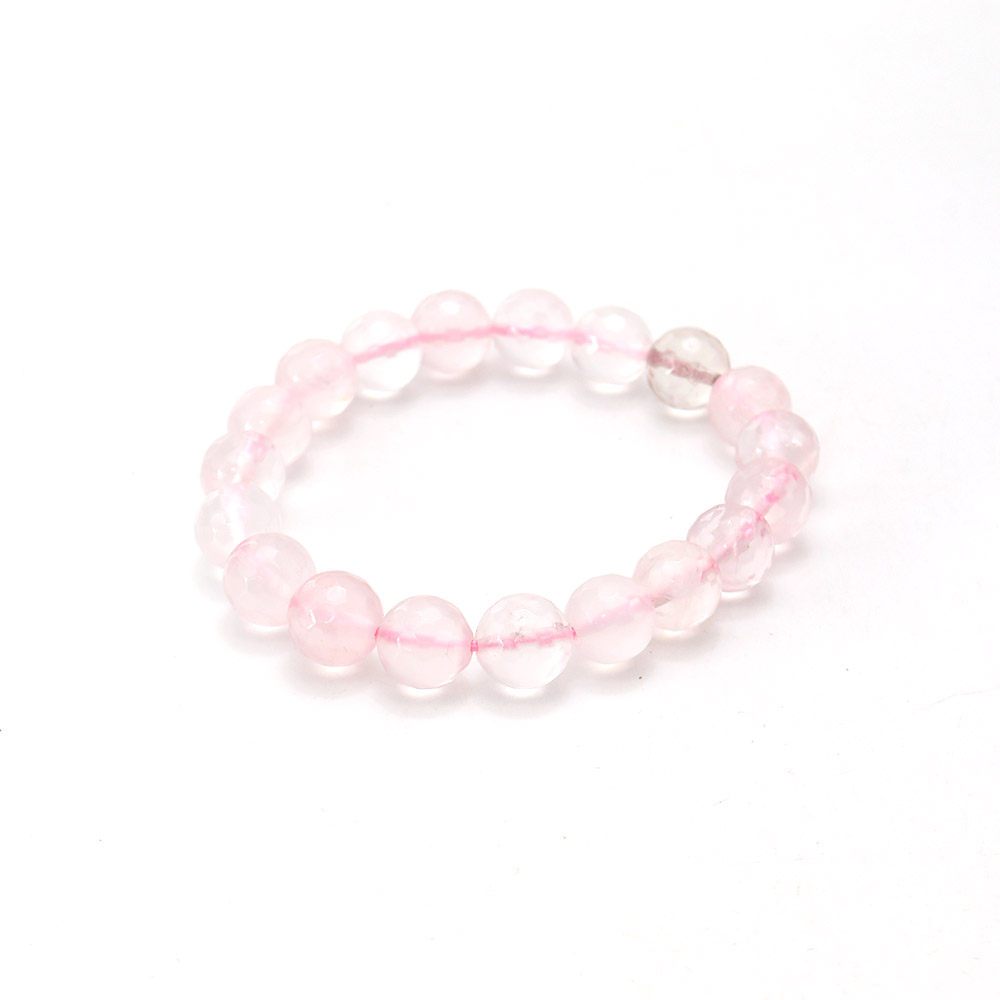Фото товара браслет из розового кварца грань