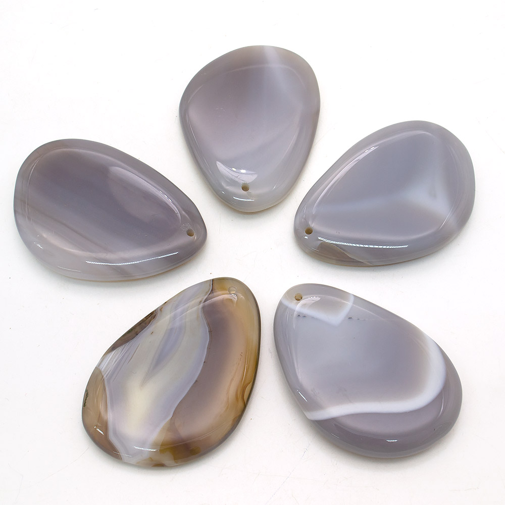 Фото товара кулон из агата цвет серый 40*60 мм