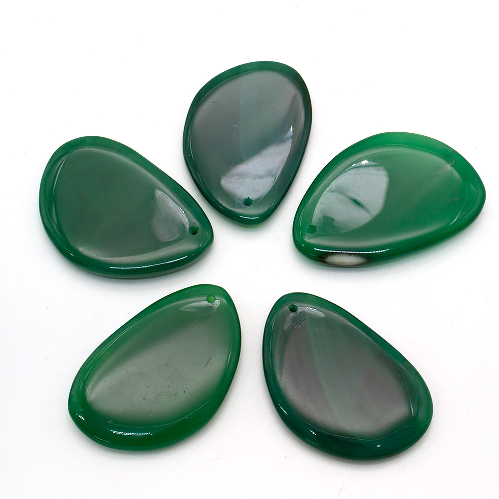 Фото товара кулон агат цвет зеленый 40*60 мм