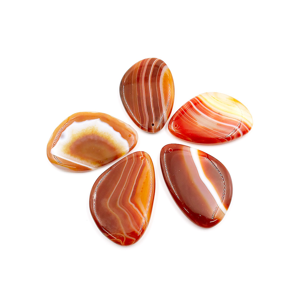 Кулон из агата цвет сердолик 40*60 мм