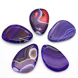 Кулон из агата цвет фиолетовый 40*60 мм