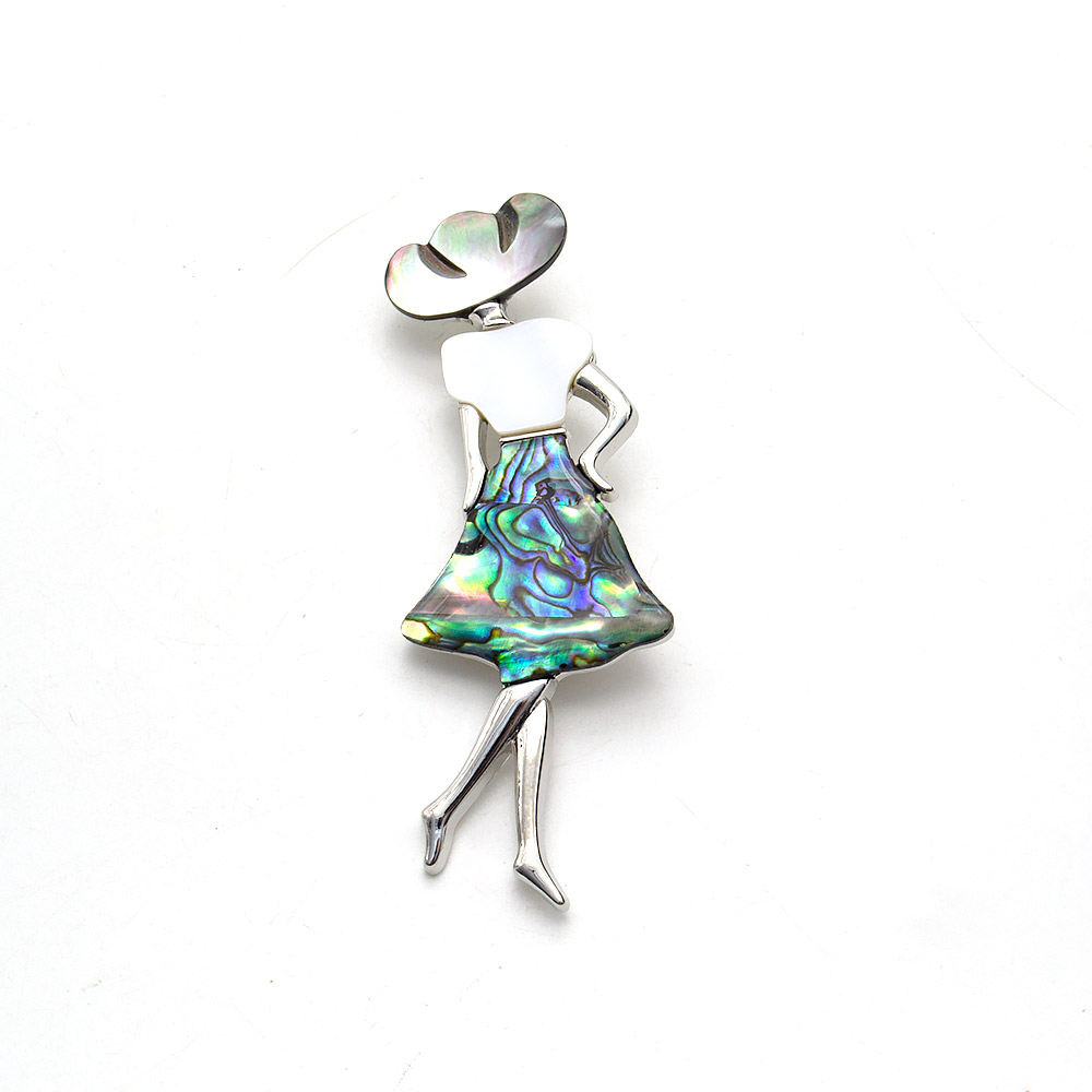 Фото товара брошь-кулон "девушка-загадка" микс гелиотис,перламутр №1