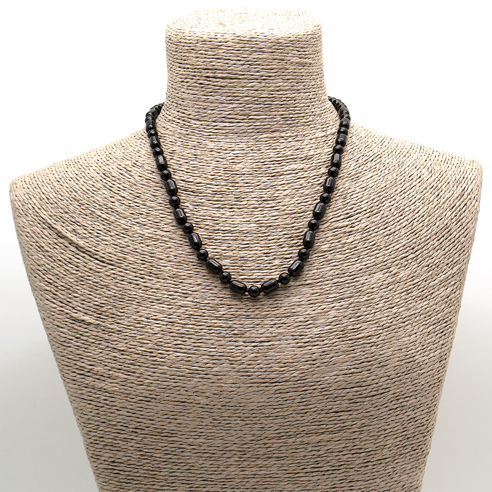 Фото товара бусы из турмалина черного бочонок 6*9мм