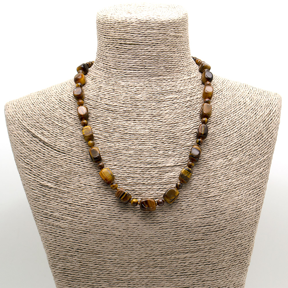 Фото товара бусы из тигрового глаза кирпичик 16*12мм