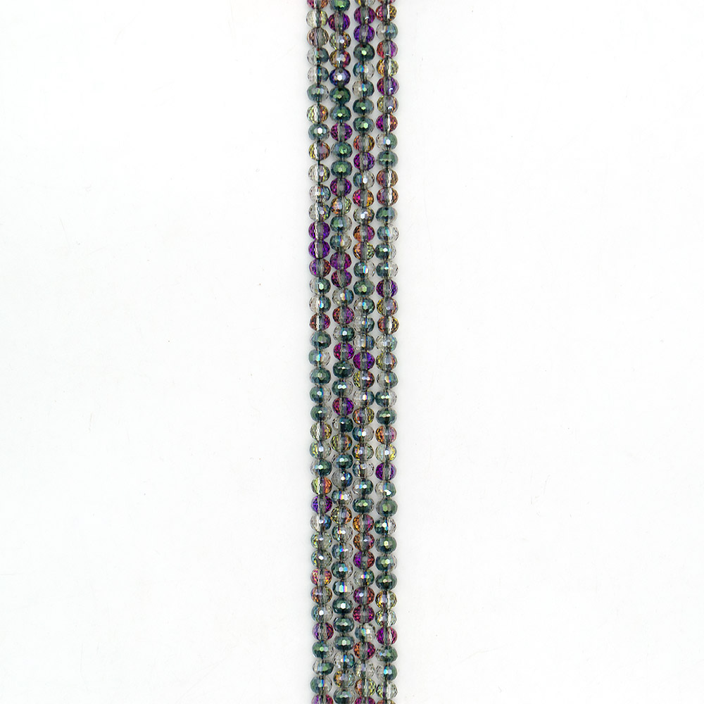 Фото товара циркон цвет зелёный хамелеон мелкая грань 6*5мм