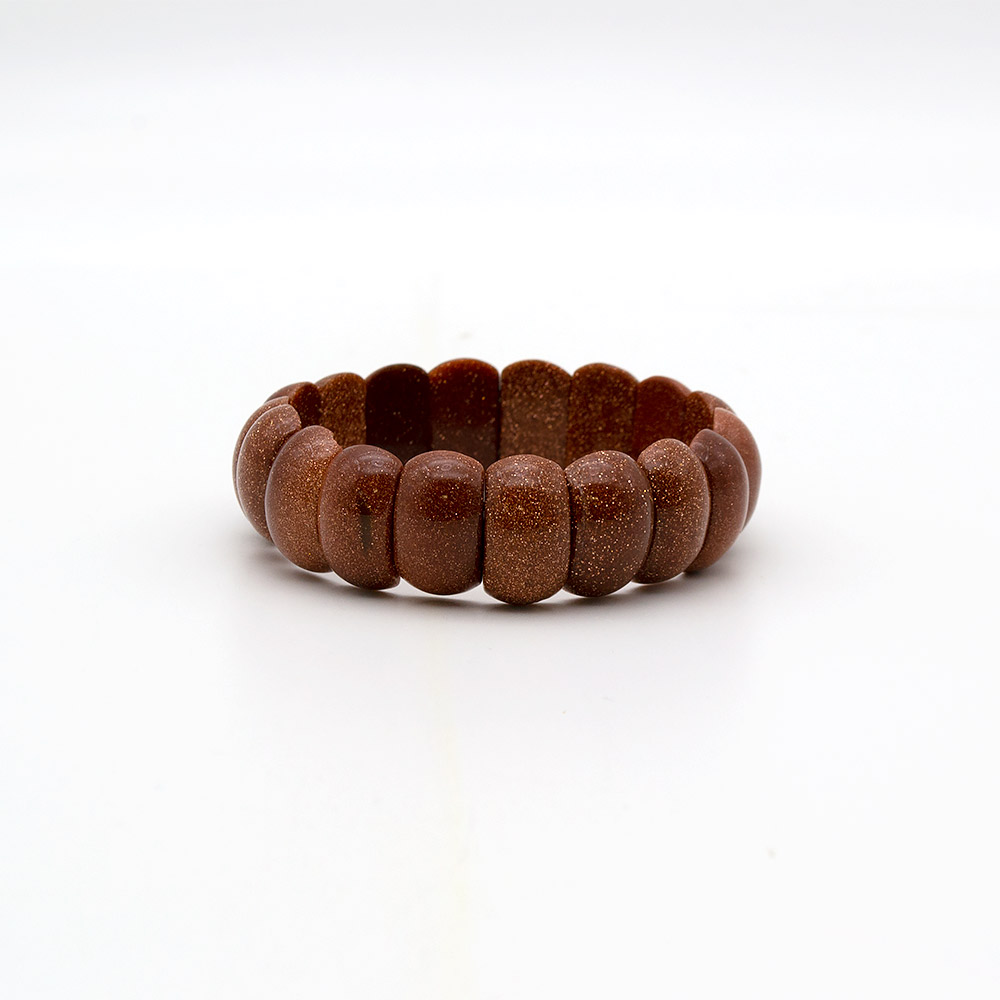 Браслет из авантюрина синтетического коричнового 20*12 мм