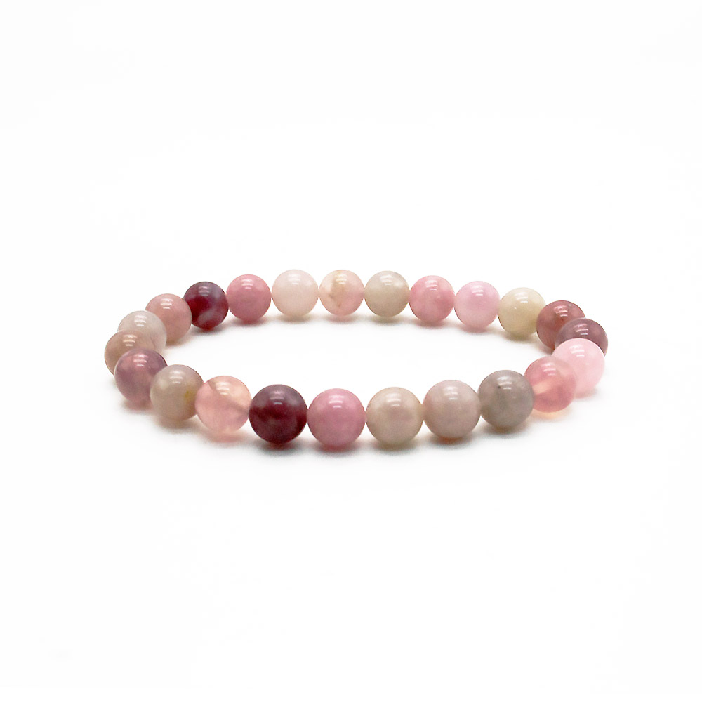 Браслет из розового кварца мадагаскарского "Purple" 8мм
