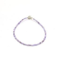 Браслет из циркона цвет аметист гранёный 2мм