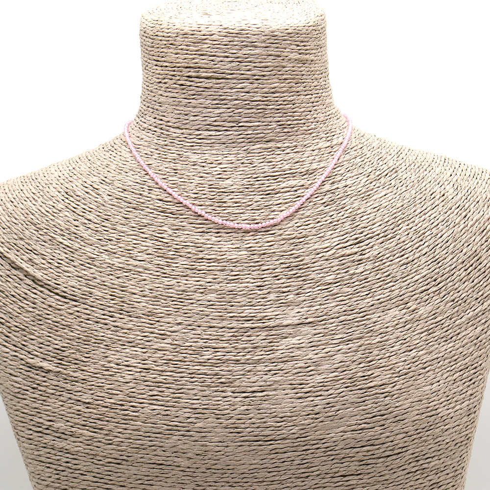 Фото товара бусы-чокер из циркона розового 2мм грань