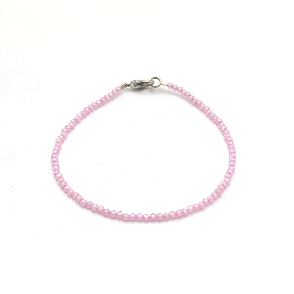 Фото товара браслет из циркона розового 2мм грань