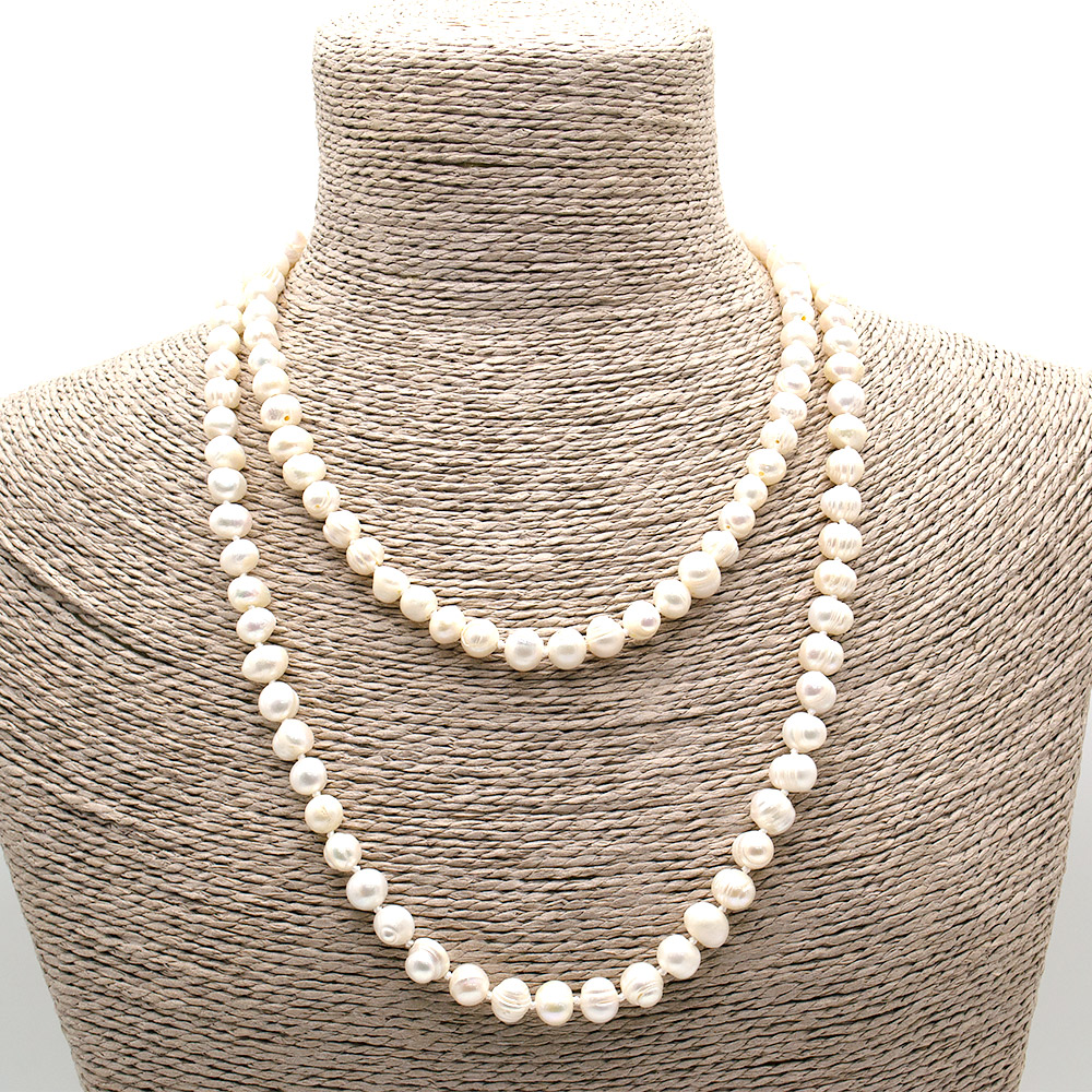 Фото товара бусы жемчуг белый 1м.20 см