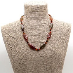 Бусы из сердолика темного таблетка овальная 27*14 мм