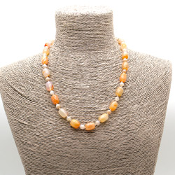 Бусы из агата цвет ботсван медовый бочонок 14*10мм