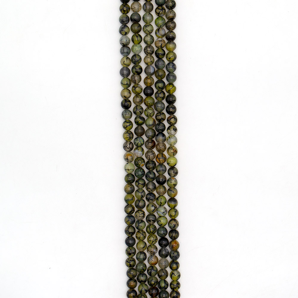 Фото товара агат кракле шар цвет оливковый с черным 8 мм