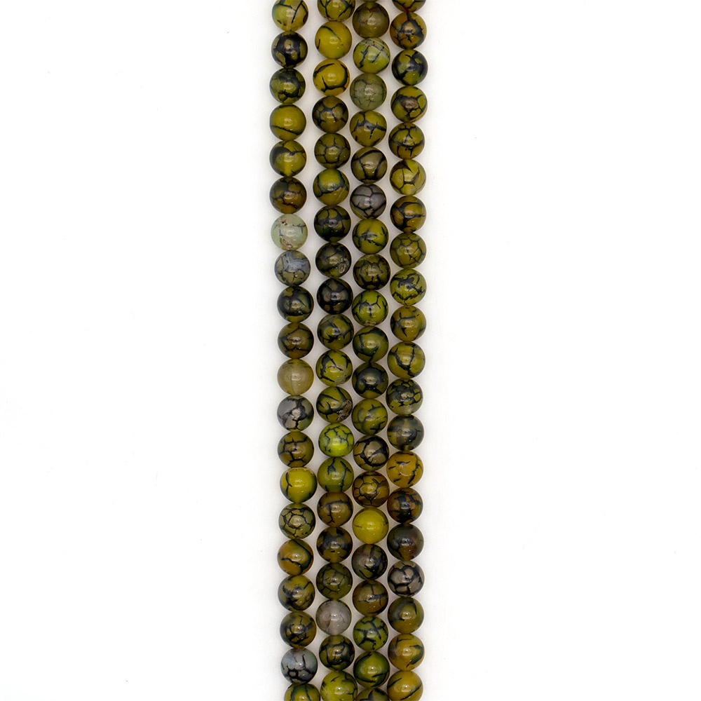 Фото товара агат кракле шар цвет оливковый с черным 12 мм