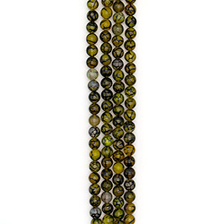 Агат кракле шар цвет оливковый с черным 12 мм