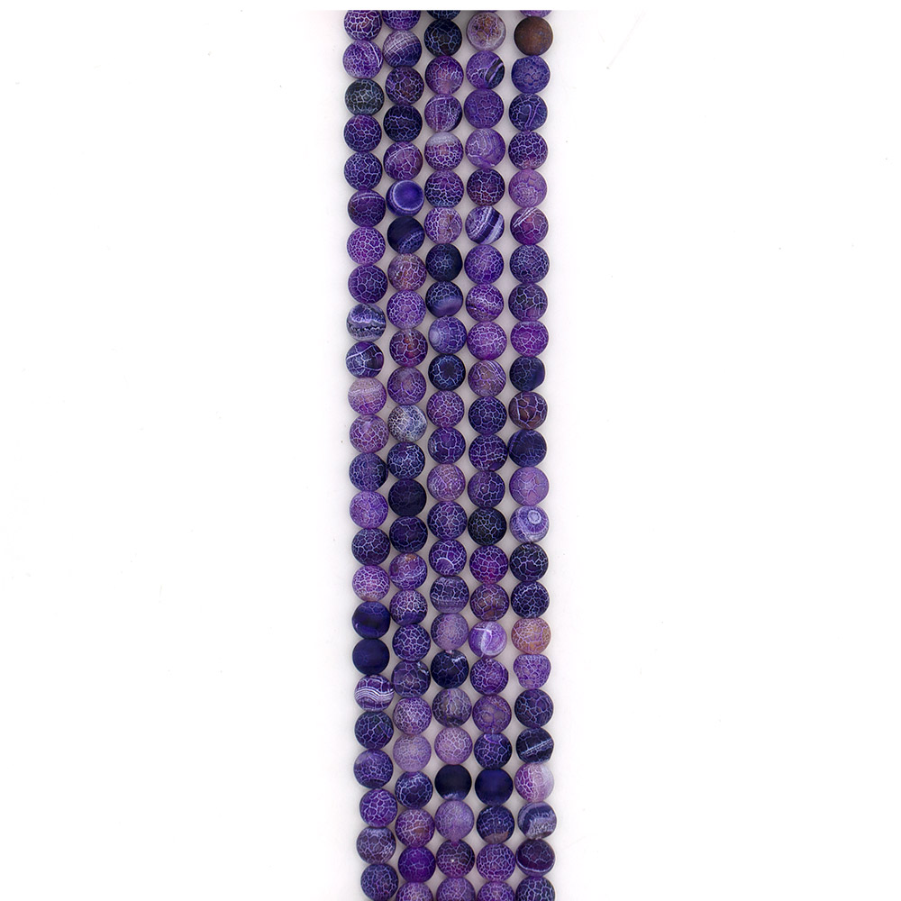 Фото товара агат кракле шар цвет фиолетовый яркий матовый 10 мм