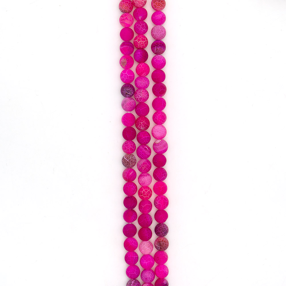 Фото товара агат кракле шар цвет фуксия яркая матовый 12 мм