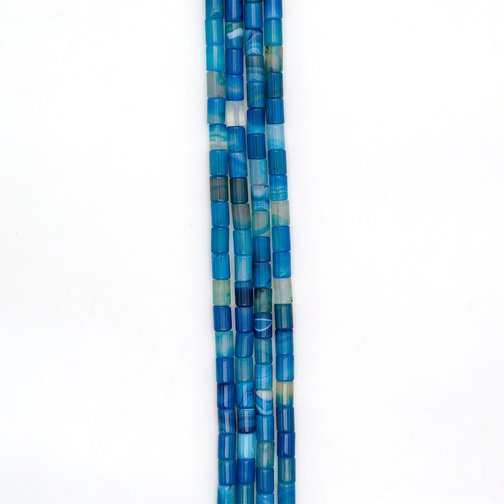 Фото товара агат цилиндр цвет голубой 12х8 мм