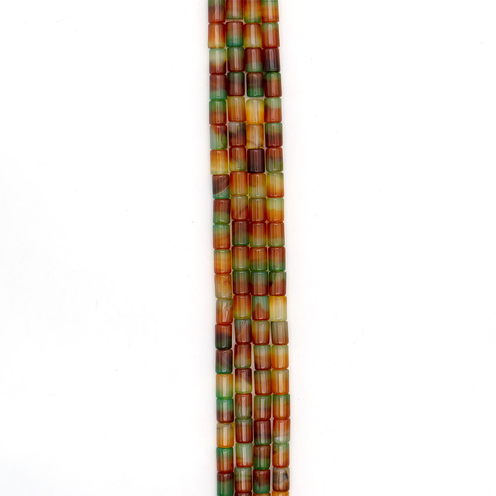 Фото товара агат цилиндр цвет коричнево-зеленый 12х8 мм