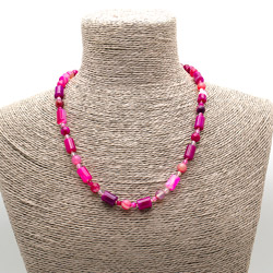 Бусы из агата розового цилиндр 12*8 мм