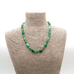 Фото товара бусы из агата зеленого цилиндр 12*8 мм